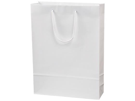 スーパーバッグ ラミネート紙手提袋 白無地 L 10枚[代引不可]【仕入先直送品Ａ】
