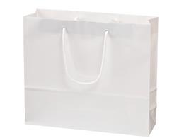 スーパーバッグ ラミネート紙手提袋 白無地 M 50枚[代引不可]【仕入先直送品Ａ】