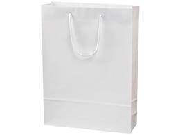 スーパーバッグ ラミネート紙手提袋 白無地 L 50枚[代引不可]【仕入先直送品Ａ】