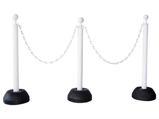 ミツギロン チェーンスタンド3本組 白 チェーン付[代引不可]【仕入先直送品Ａ】