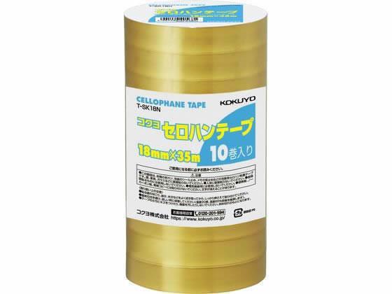 コクヨ セロハンテープ 18mm×35m 10巻[代引不可]【仕入先直送品Ａ】