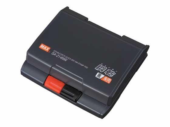 マックス 瞬乾2段式ワンタッチスタンプ台 黒／朱[代引不可]【仕入先直送品Ａ】