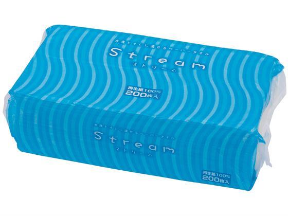 太洋紙業 紙タオル ストリーム 水解性 レギュラー 200枚×25パック[代引不可]【仕入先直送品Ａ】