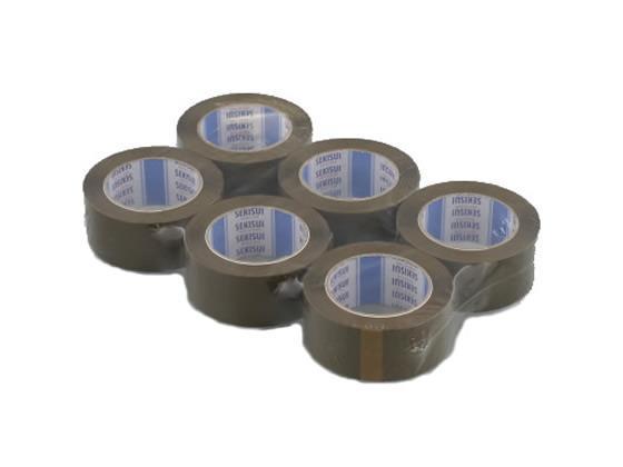 セキスイ OPPテープE 52μ 48mm×100m 茶色 6巻[代引不可]【仕入先直送品Ａ】