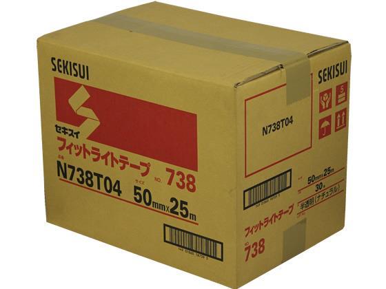 セキスイ フィットライトテープNo738 50mm*25m半透明30巻[代引不可]【仕入先直送品Ａ】