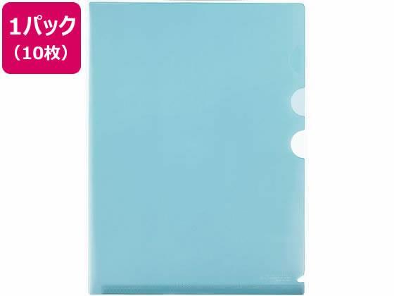 プラス 仕切り付ホルダー・3ポケット A4 ブルー 10枚[代引不可]【仕入先直送品Ａ】