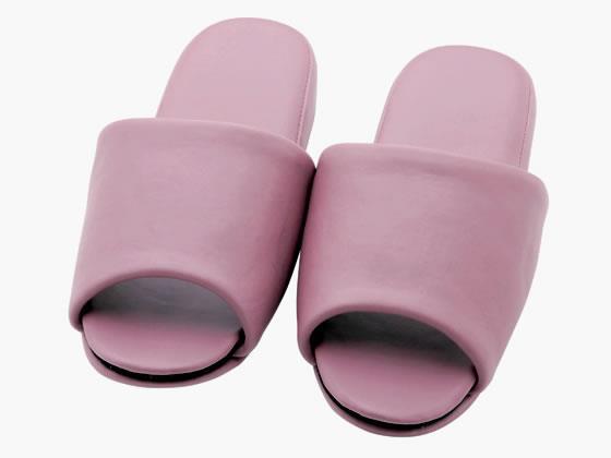 その他 抗菌レザー調前開きスリッパ ライラック[10足][代引不可]【仕入先直送品Ａ】
