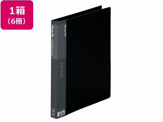 ビュートン リングバインダー A4タテ 30穴 背幅25mm ダークグレー 6冊[代引不可]【仕入先直送品Ａ】