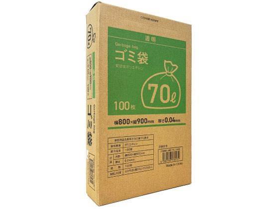 Forestway ゴミ袋 ティッシュBOXタイプ 透明 70L 100枚[代引不可]【仕入先直送品Ａ】