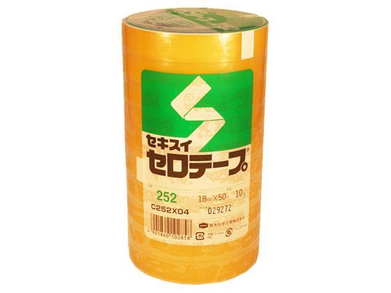 セキスイ セロテープ NO.252 幅18mm×50m 10巻[代引不可]【仕入先直送品Ａ】