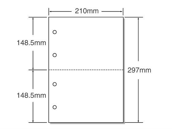 その他 マルチプリンタ帳票 A4 白紙 2面 4穴 500枚[代引不可]【仕入先直送品Ａ】