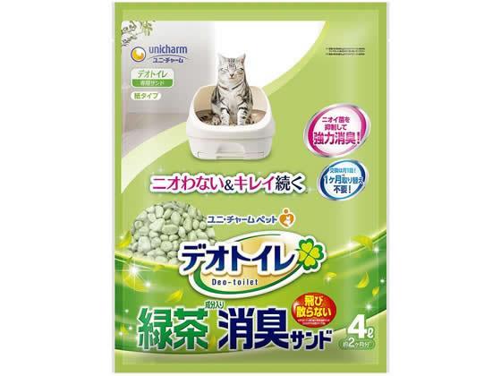 その他 抗菌デオトイレ飛び散らない緑茶成分入消臭サンド 4L[代引不可]【仕入先直送品Ａ】