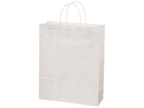 スーパーバッグ 紙手提袋 白無地 丸紐L 50枚[代引不可]【仕入先直送品Ａ】