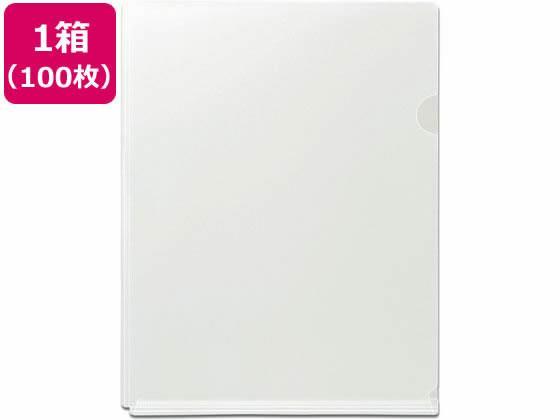 プラス たっぷり入るマチ付クリアーホルダー A4 クリアー 100枚[代引不可]【仕入先直送品Ａ】
