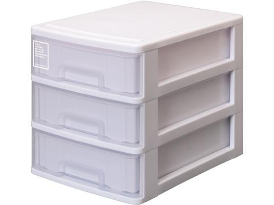 サンコープラスチック A4レターケース浅型3段 シルキー403 ホワイト[代引不可]【仕入先直送品Ａ】