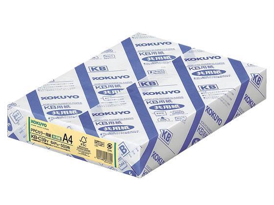 コクヨ PPCカラー用紙 A4 黄 500枚[代引不可]【仕入先直送品Ａ】