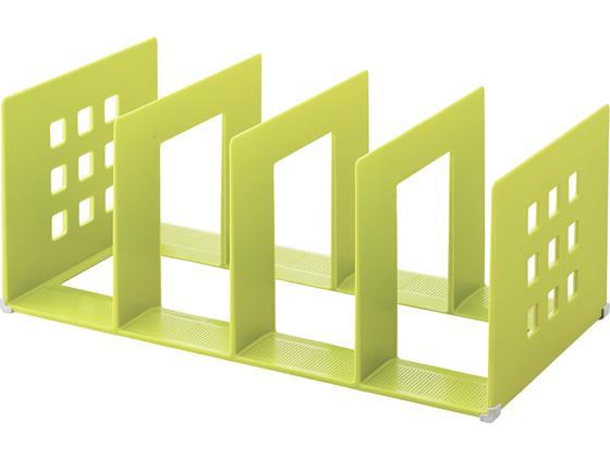 リヒトラブ 仕切ラック 2L 390mm幅 黄緑[代引不可]【仕入先直送品Ａ】