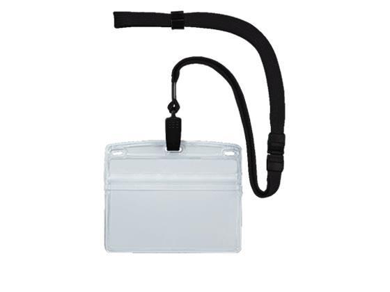 オープン工業 吊り下げ名札クリップ式ソフトヨコ特大 黒 10個[代引不可]【仕入先直送品Ａ】