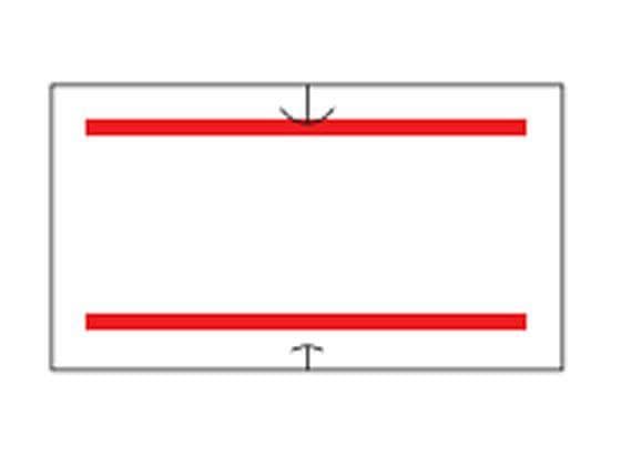 サトー ハンドラベラーSP・UNO1C共通ラベル 赤二本線 強粘 100巻[代引不可]【仕入先直送品Ａ】
