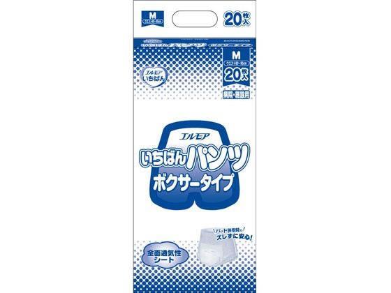 カミ商事 エルモアいちばん パンツ ボクサータイプ M 20枚[代引不可]【仕入先直送品Ａ】