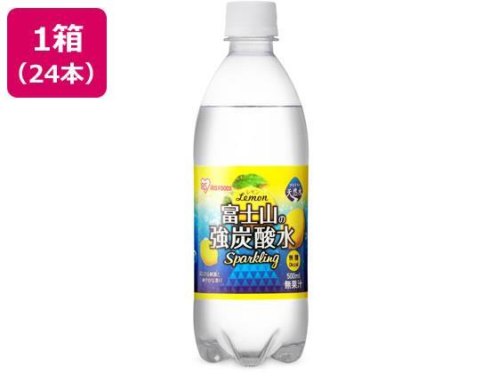 アイリスオーヤマ 富士山の天然水 強炭酸水レモン 500ml×24本[代引不可]【仕入先直送品Ａ】