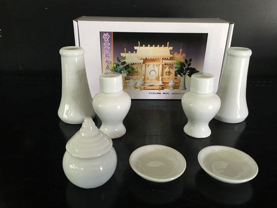 静岡木工 神棚用 神具 神具セット 小 7点セット[代引不可]【仕入先直送品Ａ】