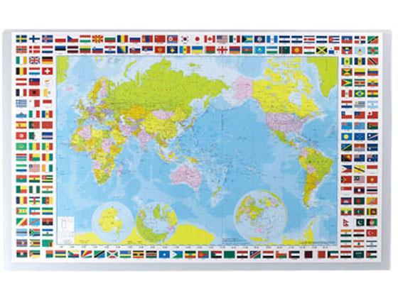 シヤチハタ 学習マットS 世界地図 平入り[代引不可]【仕入先直送品Ａ】