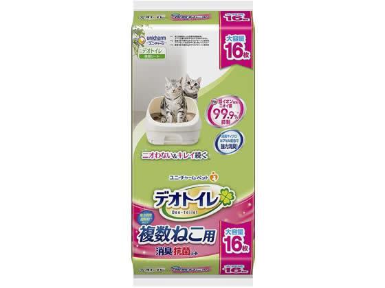 その他 デオトイレ複数猫用消臭抗菌シート 16枚[代引不可]【仕入先直送品Ａ】
