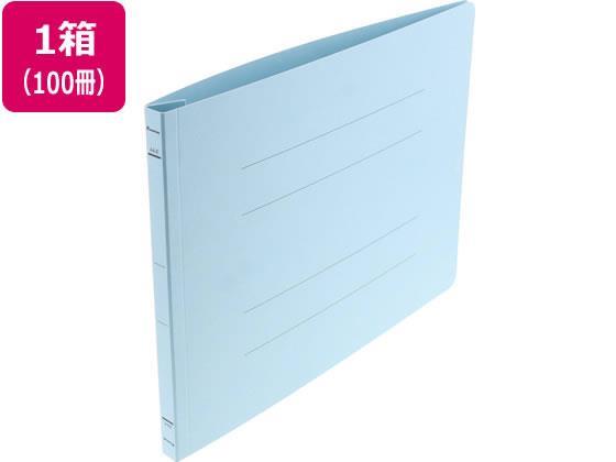 Forestway フラットファイルライト A4ヨコ とじ厚15mm 青 100冊[代引不可]【仕入先直送品Ａ】