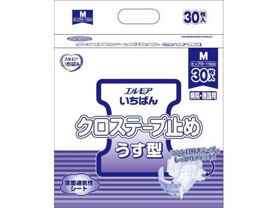 カミ商事 エルモアいちばん クロステープ止め うす型 M 30枚[代引不可]【仕入先直送品Ａ】