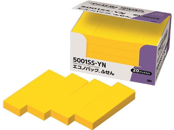 3M ポスト・イット 強粘着ふせん ビビットイエロー 20冊[代引不可]【仕入先直送品Ａ】
