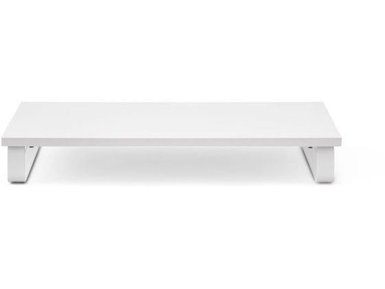 アイリスオーヤマ モニター台 W590 木製×スチールフレーム ホワイト[代引不可]【仕入先直送品Ａ】