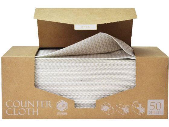 ストリックスデザイン 抗菌カウンタークロスBOX 50枚 ベージュ[代引不可]【仕入先直送品Ａ】