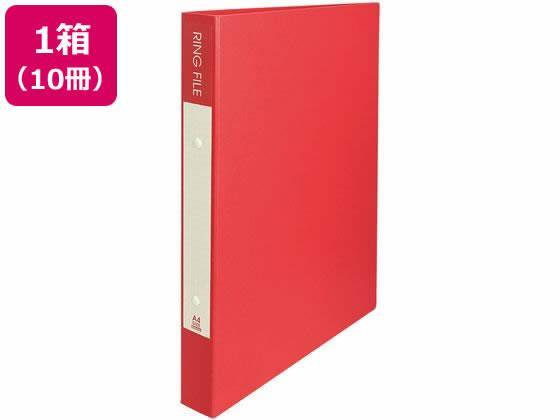 ビュートン 2穴リングファイル 紙製 A4タテ 背幅36mm レッド 10冊[代引不可]【仕入先直送品Ａ】