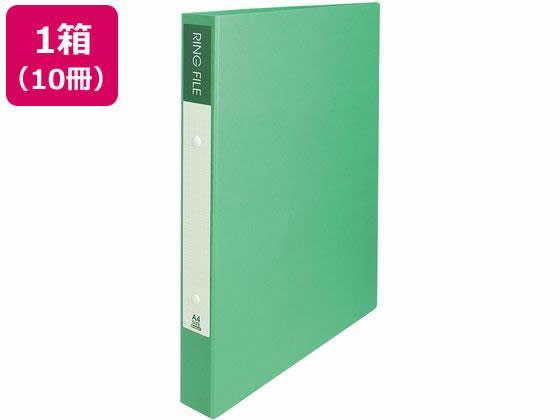 ビュートン 2穴リングファイル 紙製 A4タテ 背幅36mm グリーン 10冊[代引不可]【仕入先直送品Ａ】