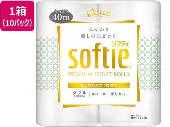 クレシア クリネックス ソフティ 4ロール ダブル 10パック[代引不可]【仕入先直送品Ａ】