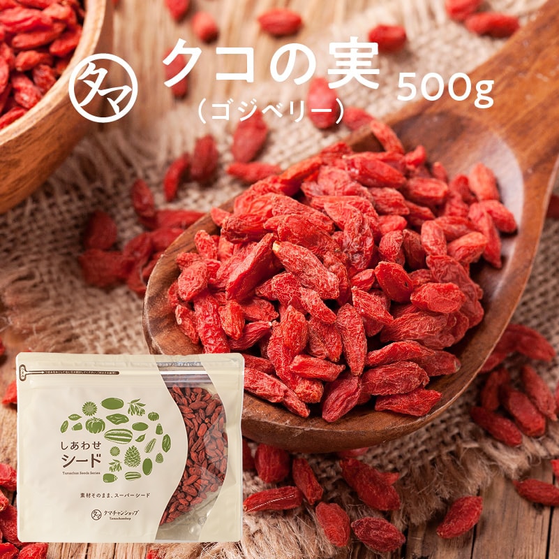 【送料無料】クコの実 500g(250g×2) 品質検査合格品 セレブの間でも話題の赤い果実 ミネラル・ビタミンの宝庫 そのままでも、料理・飲料にも ウルフベリー くこの実 スーパーフード ゴジベリー タマチャンショップ