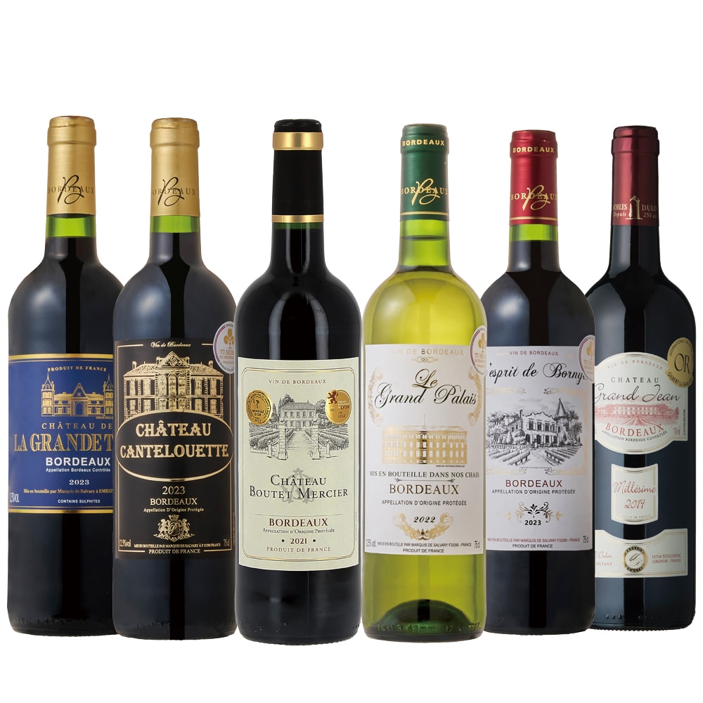 全て金賞受賞＆銘醸ボルドー赤白ワイン6本セット【FD】