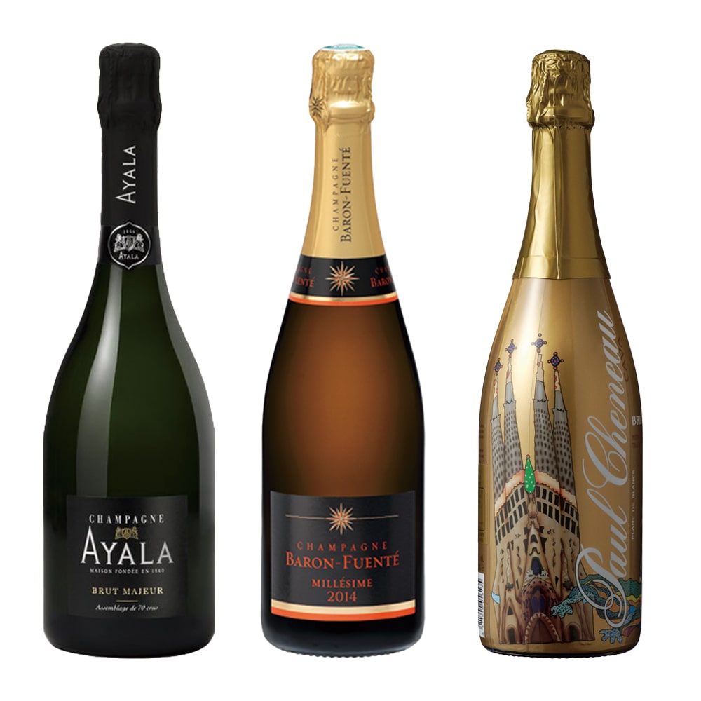 熟成シャンパーニュ2本とカヴァの特選泡3本セット【FD】