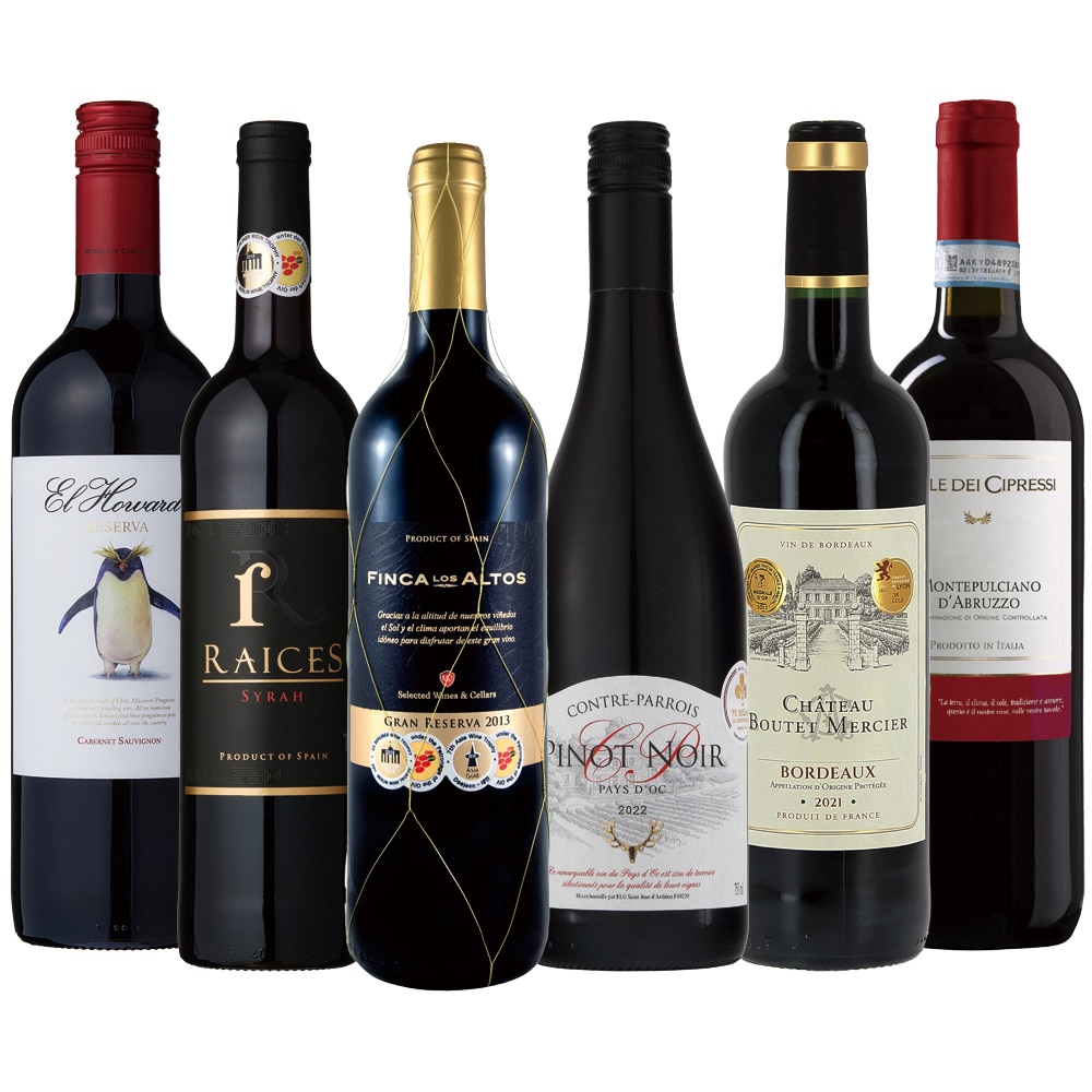 金賞受賞品種飲み比べ赤ワイン6本セット【FD】
