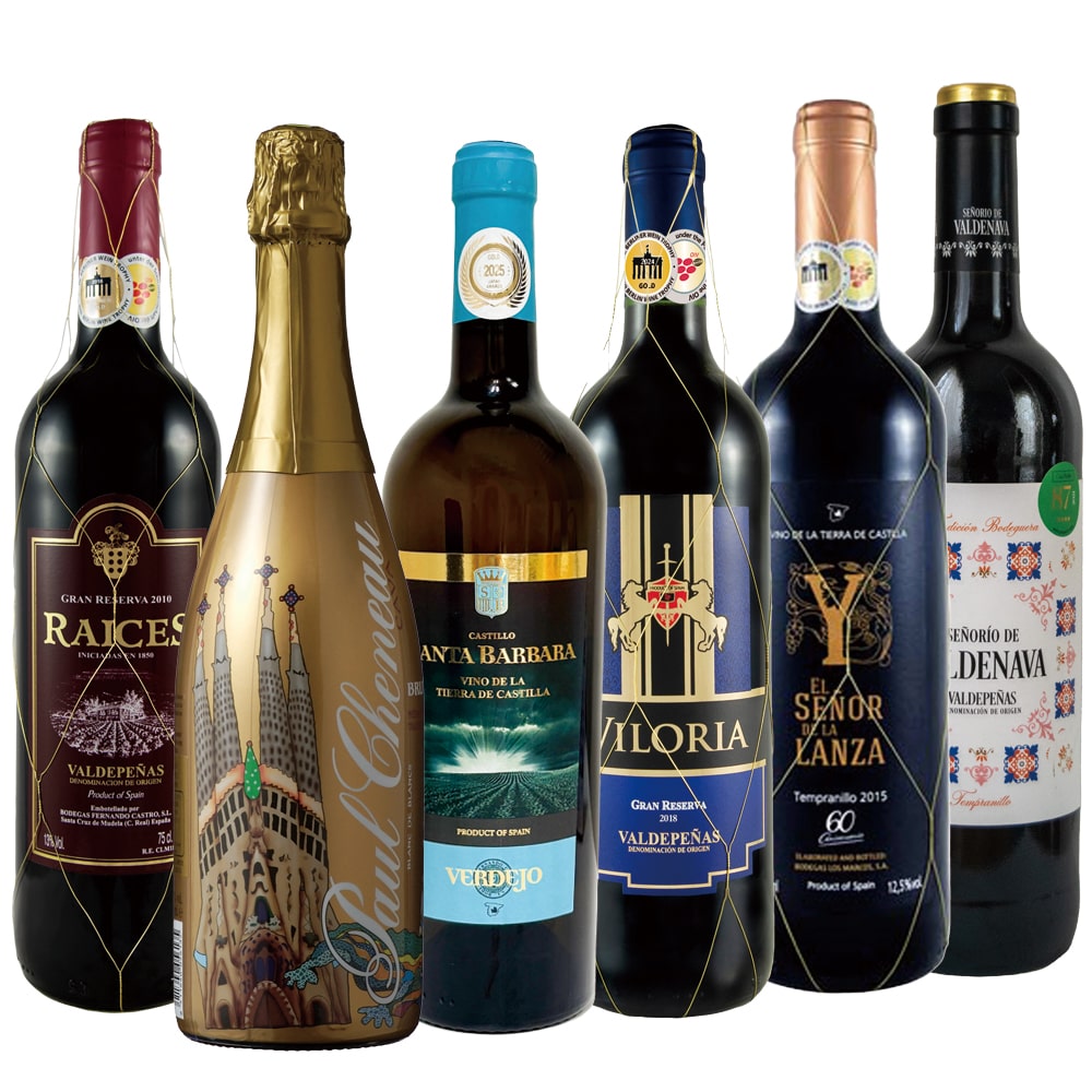 ブラン・ド・ブラン熟成カヴァ入り!充実のスペインワイン6本セット【FD】