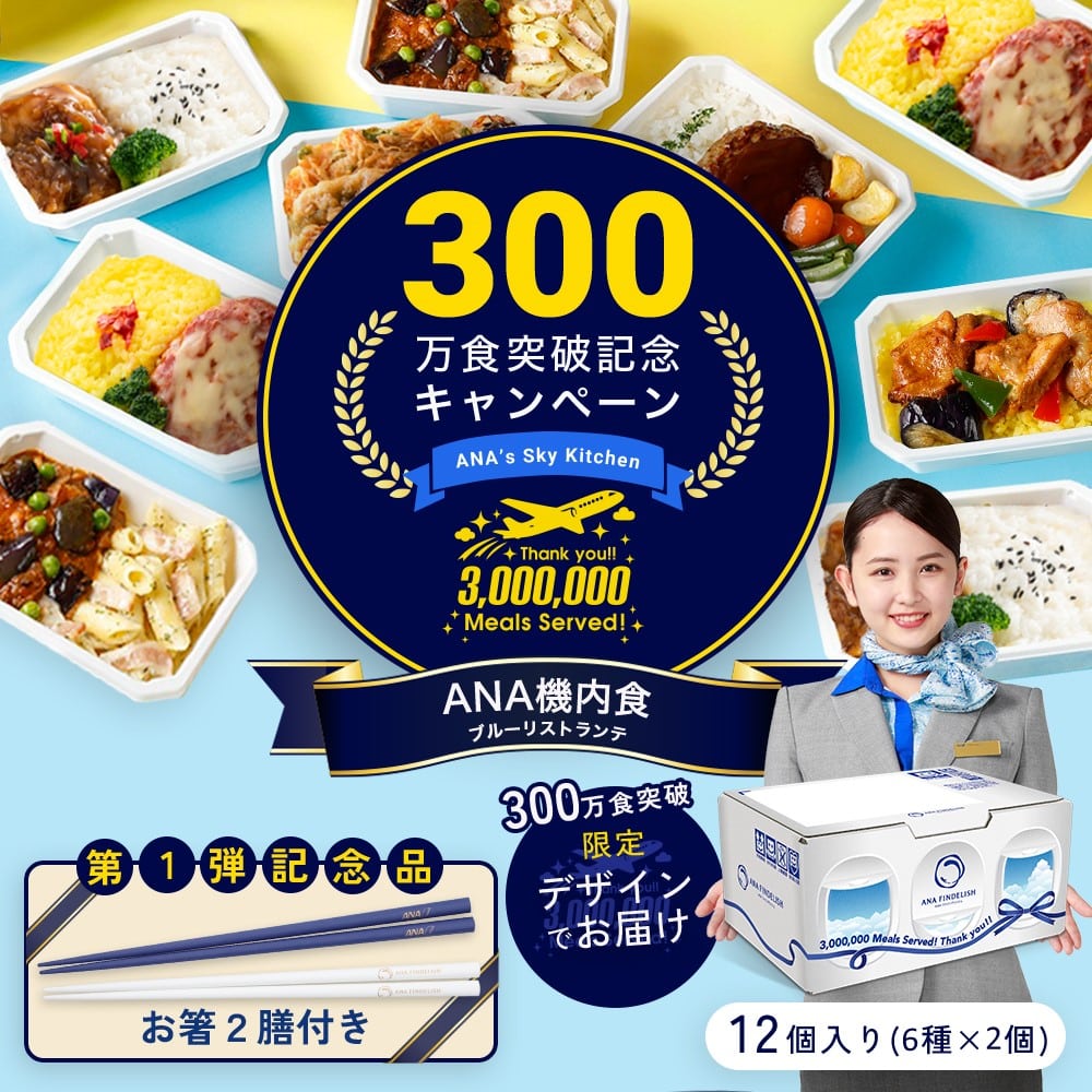 【300万食突破記念】第1弾　ウキウキ！新春福袋（機内食12個+オリジナルお箸2膳セット）