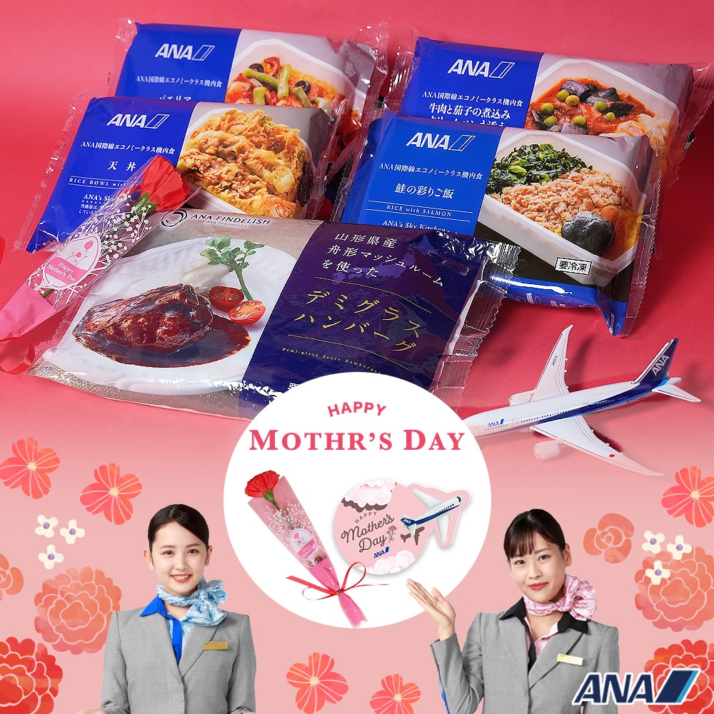 【母の日】いつもありがとう便　機内食4個+ANA FINDELISHハンバーグセット