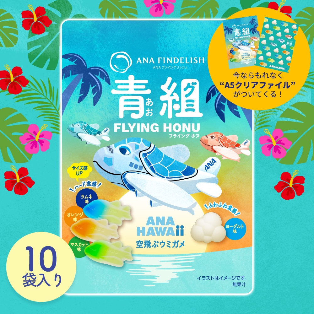 【送料無料】＜ANA FINDELISH＞青組FLYING HONU-フライングホヌ 10袋入り