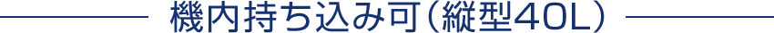 機内持ち込み可（縦型40L）