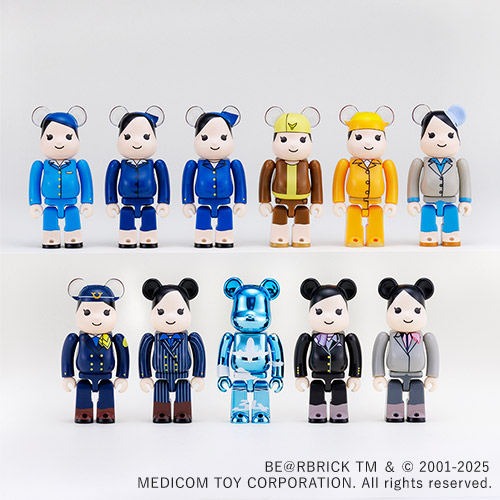 ＜ANAオリジナル＞BE@RBRICK for ANA　ANA創立70周年記念歴代制服コレクション　100%