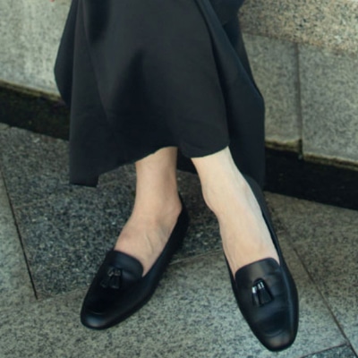 BEAUFIT A76W 晴雨兼用タッセル付きパンプス ブラック ビューフィット パンプス 送料無料