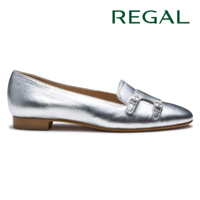 REGAL F56R ダブルモンクフラットシューズ シルバー リーガル フラットシューズ 送料無料