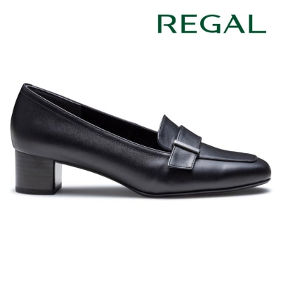 REGAL F57R 晴雨兼用ヒールローファー ブラック リーガル パンプス 送料無料