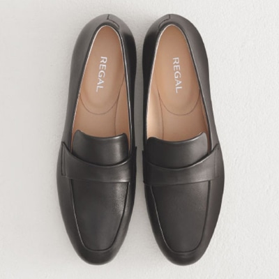 REGAL F63R フラットローファー ブラック リーガル フラットシューズ 送料無料